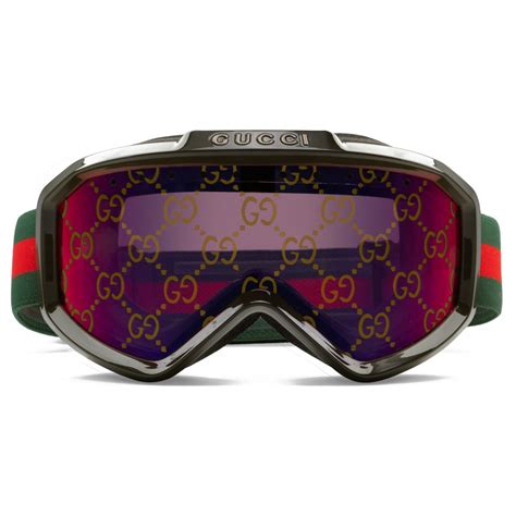 maschera da neve gucci|Maschera da sci Gucci in iniezione verde .